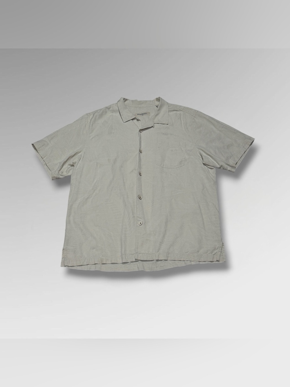 Tommy Bahama Beige Silk Camp Collar Shirt